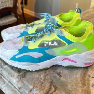 Fila Neon Green and Blue Sneakers